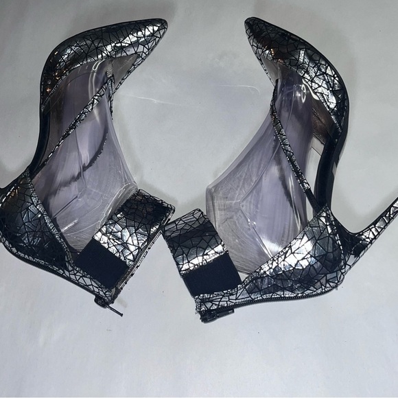 Jeffrey Campbell handmade silver ankle wrap pointy toe high heel shoes size 9.5 - Picture 3 of 17